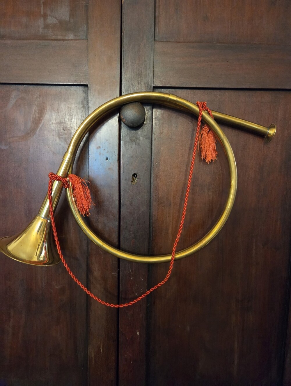 Brass Hunting Horn with Red Tassel - Women Accessories